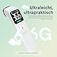 Fieberthermometer Kontaktlos für Babys, Kinder und Erwachsene, Infrarot-Stirnthermometer mit ultraklarem LED-Display, hohe Genauigkeit und Fieberalarm - Weiß