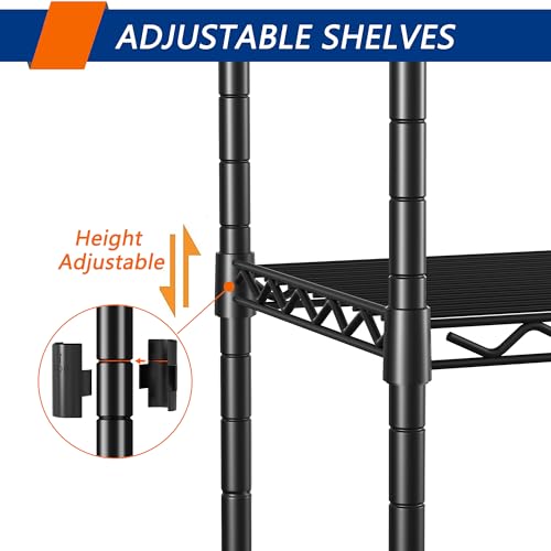 Soywey 4ZXZWJ0207 4-Shelf Adjustable Heavy Duty Storage Shelving Unit, Metal Organizer Wire Rack thumb #4