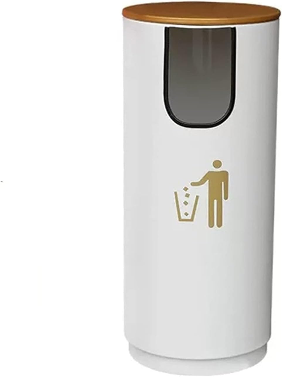 Outdoor Trash Can Indoor/Outdoor Garbage Can Waste Container, Cylindrical Metal Trash Bin with Lid, U-Shaped Opening, Modern Home Commercial Garbage Can Garbage Can(Black 28 * 75cm)