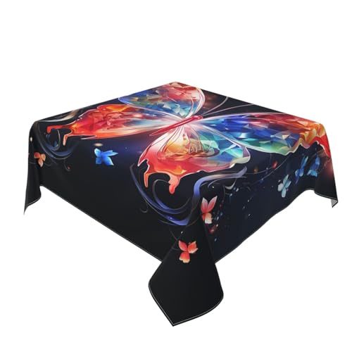 Nappe carrée motif papillon lavable pour intérieur et extérieur - 4