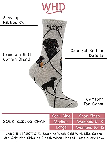 Image of WHD Black Lab Crew Socks for Women & Men | Gift for Dog Lovers, Cute Pet Socks