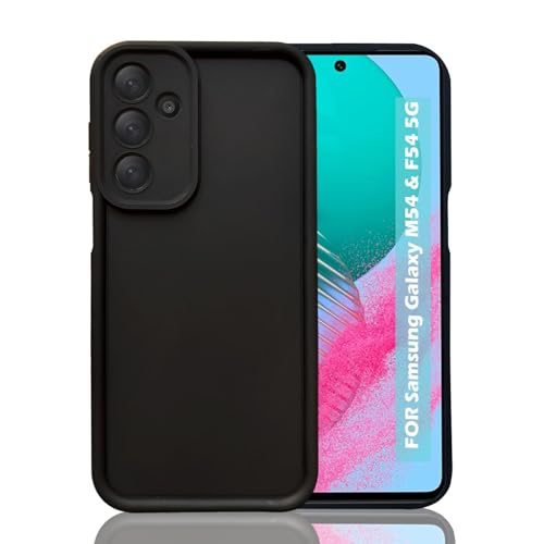 Image of KC Back Cover for Samsung Galaxy M54 5G and Samsung Galaxy F54 5G - Shockproof Soft Bumper Silicone Case with Camera Protection (Black)