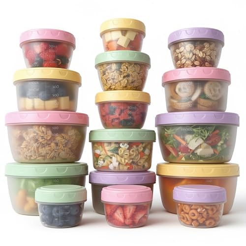 Fruasio 16 Piece Food Storage Containers with Lids (1Oz-45Oz), Leakproof