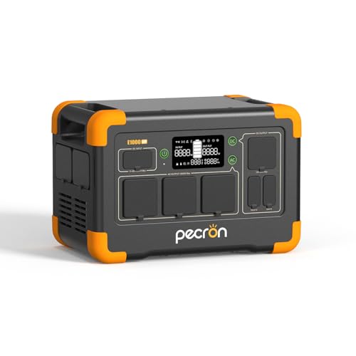 pecron Portable Power Station E1000LFP, 1024Wh LiFePO4 Battery Backup, 1800W AC/100W USB-C Output, Fast Charging Solar Generator for Home Use, Camping, RV, Emergencies