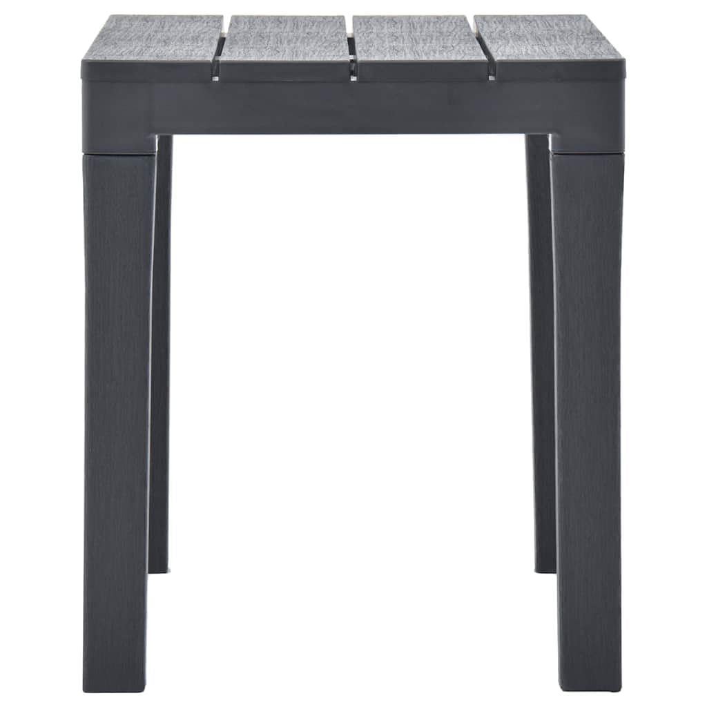 Tavolo da Giardino in Plastica Antracite con 2 Panche Resistenti per Relax Esterno, Set per Terrazza, Balcone, Patio, Veranda, per Pranzo e Conversazioni con Famiglia