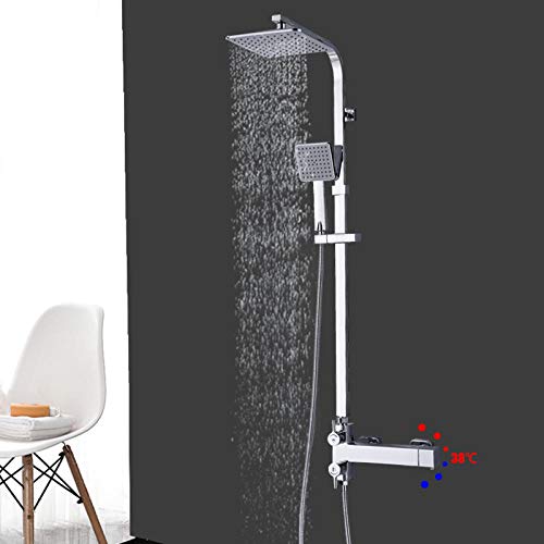 Douche de pluie avec mitigeur thermostatique et pommeau de douche manuel