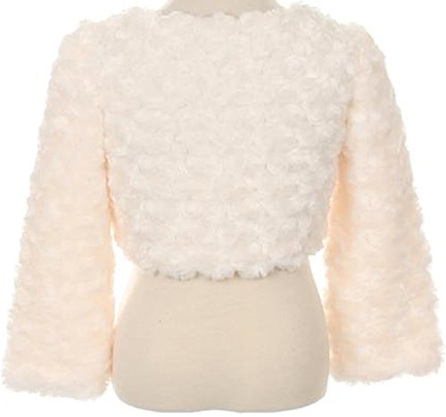BluNight Collection Faux Fur Long Sleeve Pearl Bolero Little Girl Special Occasion Bolero2