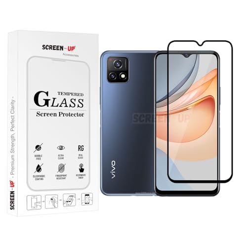 Image of ScreenUp Tempered Glass For vivo Y54s - Ultra Clear, 9H Scratch Resistant, Full Coverage, Easy Install Screen Protector