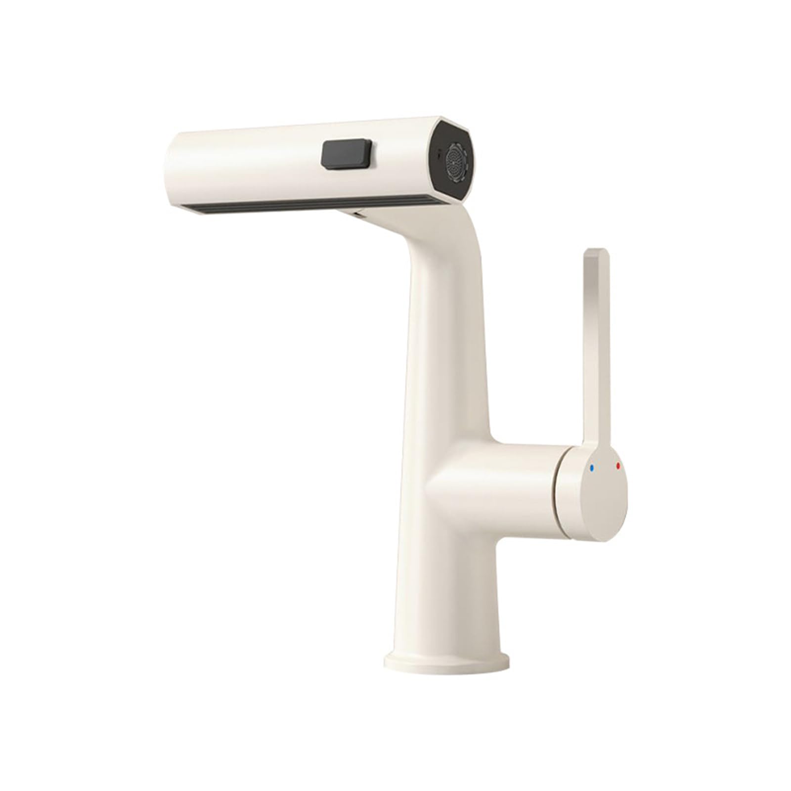 Generico Rubinetto da Bagno Rubinetto Estraibile per Lavabo Miscelatore per Bagno Cascata Miscelatore Monocomando per Lavabo 2 modalità Bianco Latte