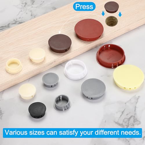 Image of PATIKIL 1.5 inch /38mm Plastic Hole Plugs, 20Pcs Flush Type Round Hole Plugs Cover Snap in Locking Hole Tube for Table Kitchen Cabinet Furniture, Black