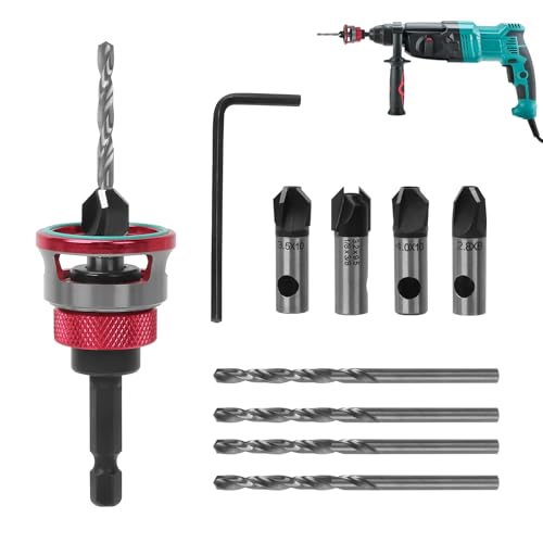 下穴・皿取錐 埋木錐 4pcs 1/4