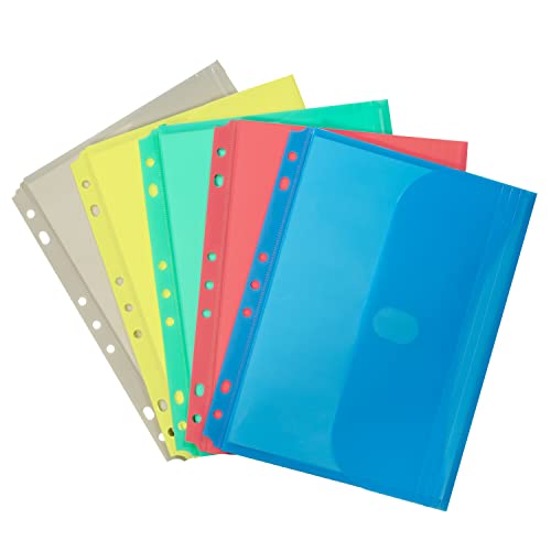 C-Line Mini Poly Binder Pocket with Closure, 1/2-Inch...