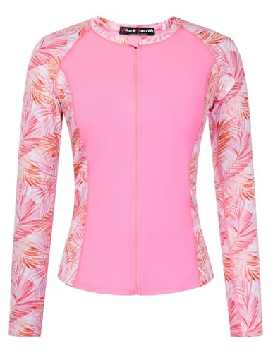 Image of JACK SMITH Women's 3 Piece Long Sleeve Rash Guard Swimsuits Zip Front Bathing Suit Tankini Swimsuits UPF 50