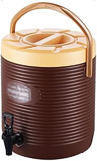 Barril de Aislamiento Comercial, Cubo Enfriador de Bebidas de Acero Inoxidable para Fiestas, Cubo de té con Leche de Acero Inoxidable para Banquetes, Bares y Fiestas (Color: marrón, tamaño: