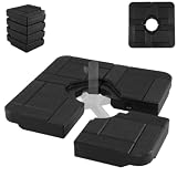 RELAX4LIFE Lot de 4 Dalle de Parasol Excentré à Remplir 84 KG en HDPE, Noir
