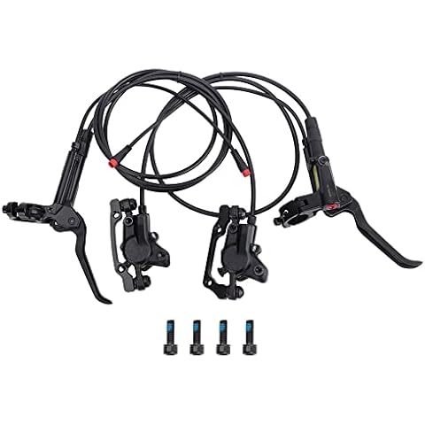 soonbuy Hydraulische Bremsen-Set, Elektrofahrrad Doppelkolben Scheibenbremse Cover
