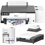 DXZ 2025 Upgrade A4 DTF Printer with Roll Feeder-XP600 Doubled Printing Speed Compared to L1800 and L805,Built-in White Stirring System for DIY T-Shirt,2-Year Ink Included (Printer+Oven+Laptop)