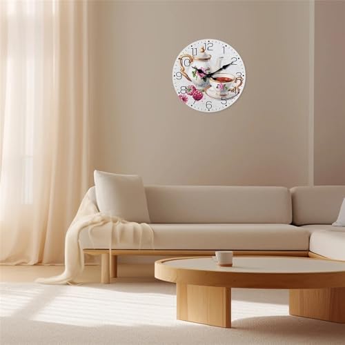 Horloge murale rétro en bois 16 pouces à quartz silencieuse - 7