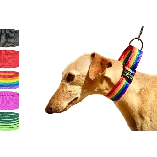 Bub´s Halsband Martingale für Windhunde Gross und mittel. Masse des Halsumfangs des Hundes: 35 – 50 cm (Rainbow)