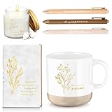 Didaey 7 piezas de regalos de agradecimiento para empleados, regalos de agradecimiento para mujeres, hombres, compañeros de trabajo, agradecimiento por ser impresionante, diarios, velas para personal