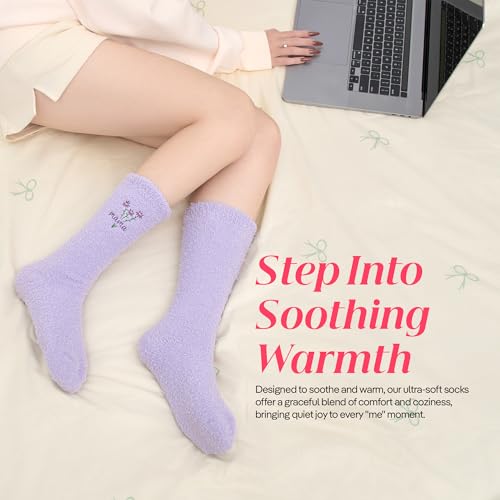 Image of COOLMATE Fuzzy Socks for Women Gift Box - Cozy Soft Cloud Socks for Spa Home, Mother's Day Gifts for Mom Grandma
