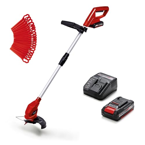 Einhell Akku-Rasentrimmer GC-CT 18/24 Li Power X-Change (18 V, Flowerguard, stufenlos teleskopierbarer Führungsholm, inkl. 40x Kunststoffmesser, 2,0 Ah Akku und Ladegerät)