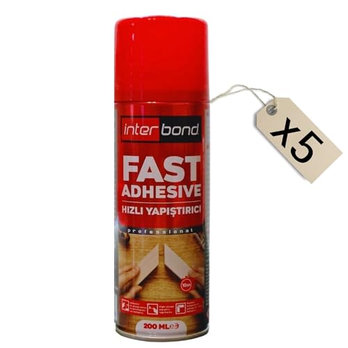 Interbond Activateur Colle Cyanoacrylate – Accélérateur de Colle pour Super Glue – Activateur Spray Prise Rapide – Convient MDF Métal Plastique Verre Cuir – 5 x 200 ml