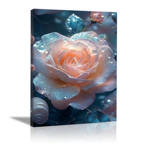 Tableau fleurs rose lotus moderne de 40x60cm encadré