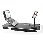 Intempo EE6800BLKSTKEU7 Home Office Accessory Set - 6 in 1 Working From Home Set Up, Includes Phone Holder, Laptop Riser, Desk Mat, 2 Wrist Supports & Cable Tidy, Desk Organiser Ideal for Video Calls