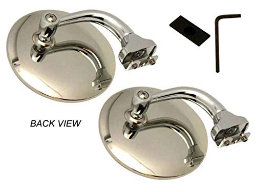 Pirate Mfg Street Rod 4" Stainless Steel Universal PEEP Mirror L OR R Door Edge Chrome Pair