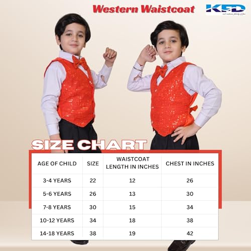 Image of Kaku Fancy Dresses Plain Waistcoat for Kids /Plain Jacket for Kids | Sequin Work Shinning Waist Coat For Annual Day Dance Competition (Only Jacket /Waistcoat - Shirt & Pant Not Included)