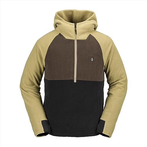 Image of Volcom Men's Polar Fleece Hooded 1 /2 Zip Snowboard Ski Baselayer