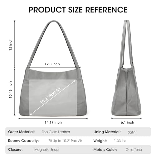 Image of Kattee Leather Tote Purse for Women, Casual Hobo Shoulder Bag | Roomy tote purse with a magnetic snap closure for work, shopping, and daily use.