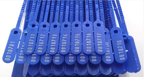 Lacre Numerado Para malote Sequencial Azul 23cm Pacote C/1000 Un