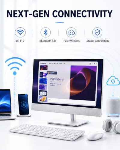 Image of Dell 27 inch All-in-One Desktop Computer Touchscreen Intel Ultra 7 355 Wi-Fi 7
