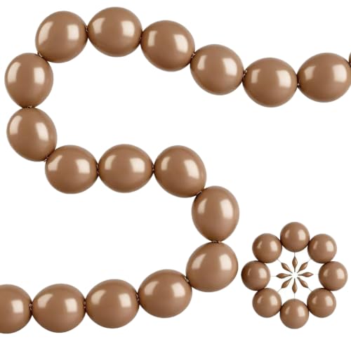 Image of Brown Link Balloons 12 Inch 120 Pcs Latex Quick Linking Balloon for Birthday Wedding Party Festival Decorations