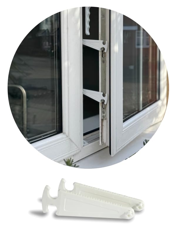 Window Restrictor Medium 60mm for UPVC Frames for Cats and Pets pack of two. Cat Guard.