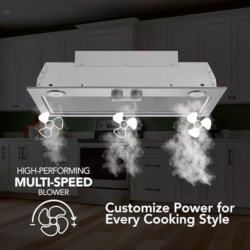 Image of Broan- NuTone PM400SS Custom Cabinet Built-in 3-Speed Power Pack Insert with LED Lighting and 450 Max Blower CFM, 21-Inch, Stainless Steel