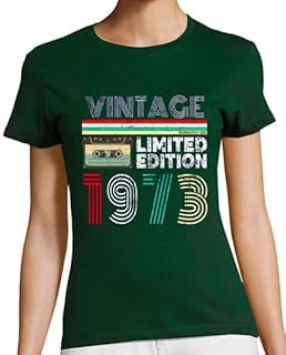 Camiseta Manga Corta 1973 Vintage - Limited Edition para Mujer - Camisetas Cumpleaños - Regalos Originales Aniversario - Camiseta para Regalar - Ref. 3106453-P
