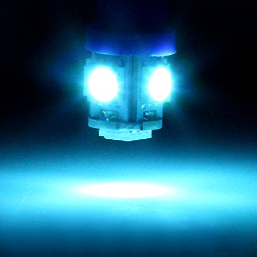 Cciyu 10Pack T10 5-5050-Smd 194 168 161 2825 Instrument Panel Dash Light Bulb W/Twist Lock Socket (Ioce Blue) #TOP6