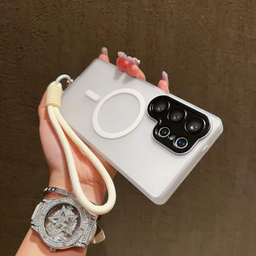 RNOZX SAM S24 ULTRA�p�}�O�l�b�g�����C�����X�[�d�J�o�[�A�n���h�X�g���b�v�t���A�}�b�g�����Y�A�ϏՌ��P�[�X�iSAM S24 ULTRA/�z���C�g�j