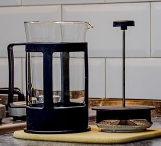 Vivalto Théière noire transparente 600 ml piston