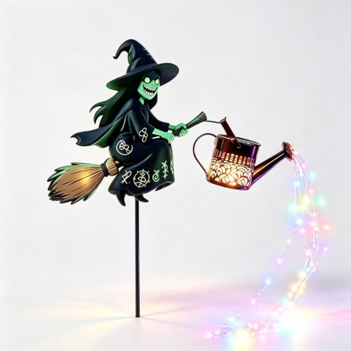 ChayWillow Halloween Witch Solar Garden Stake Light Multicolor LED - image 1