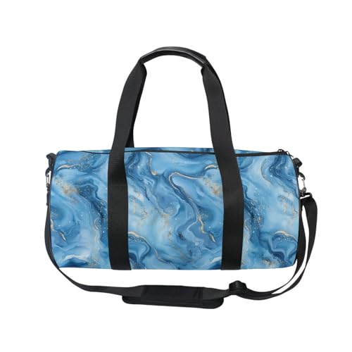 Blue Marble Sports Duffel Bag Full Print Durable Barrel Gym Bag with Large Capacity, Adjustable Strap and Side Zippered Pocket for Fitness Sports Training and Travel2