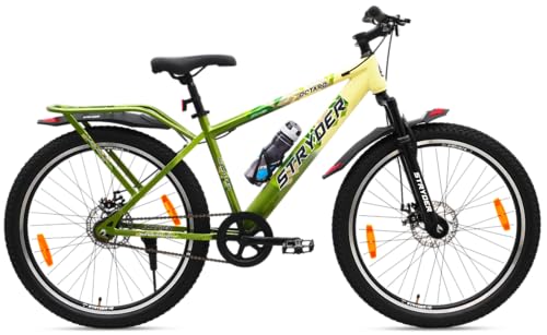 Image of Stryder Octaro IC DD 26T Mountain Cycle for Men and Women with Dual Disc Brakes, Double-Wall Rims, Wide Tyres & Alloy Pedals | Premium Frame with Colour-Shift Finish | Unisex Bicycle |Cycle for Adults