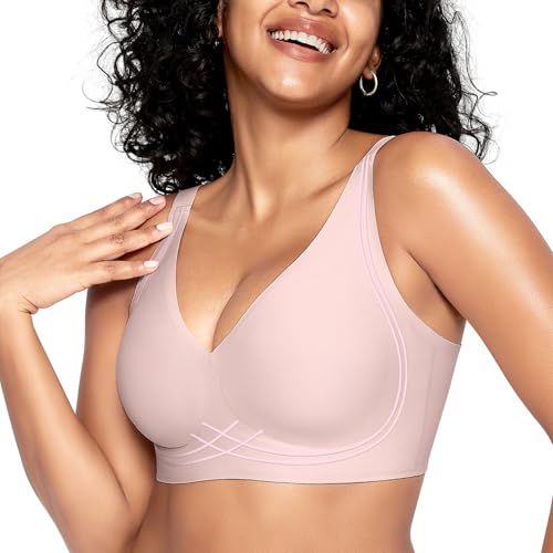 Image of ProKloud WirelessTriangle Bralettes for Women Plunge Unlined Unpadded Bras | No Underwire Comfortable Everyday Tshirt Bra,Hook and Eye Closure