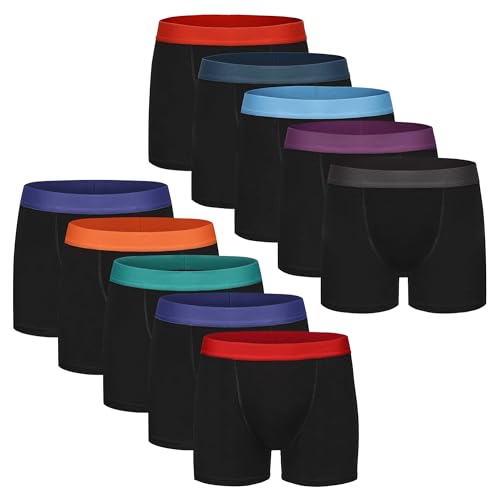 The Essentials Wardrobe Jungen Boxershorts Unterwäsche 10er Pack Baumwollmischgewebe Boxershorts für Jungen mit 4-Wege-Stretch atmungsaktivem weichem Stoff weiche Unterwäsche