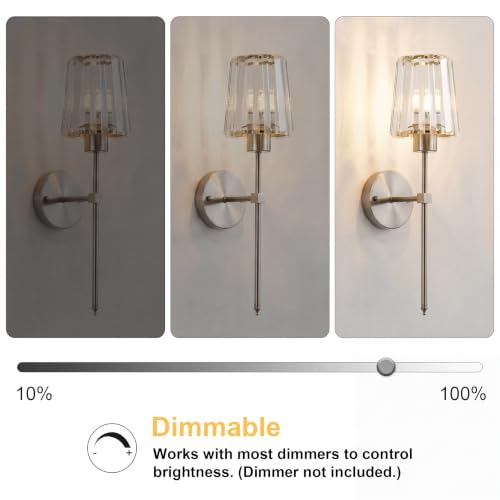 Image of KARTOOSH Hardwired Crystal Wall Sconces Set of 2