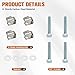 Xxamz 4 Pack 03442 Exhaust Manifold Bolts U Nuts Hardware Kit Compatible with Chrysler Aspen 2007-2009 Dodge Challenger/Dakota/Durango 2004-2024 Ram 2011-2024 Jeep Wrangler/Grand Cherokee 2005-2024
