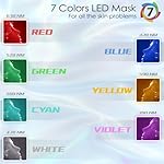 HXDZFX LED FACIAL LIGHT THERAPY MASK-Led Face Mask Light Therapy, 7 Led Light Therapy Facial Skin Care Mask - Blue & Red Light for Acne Photon Mask - Skin Care Mask for Face and Neck.White - Image 3